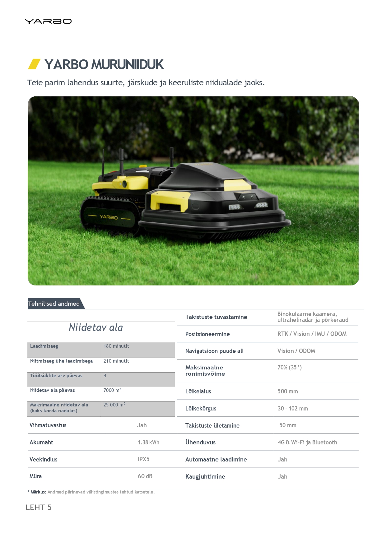 Yarbo robotniiduk kuni 25000m2 Kadde Company OÜ